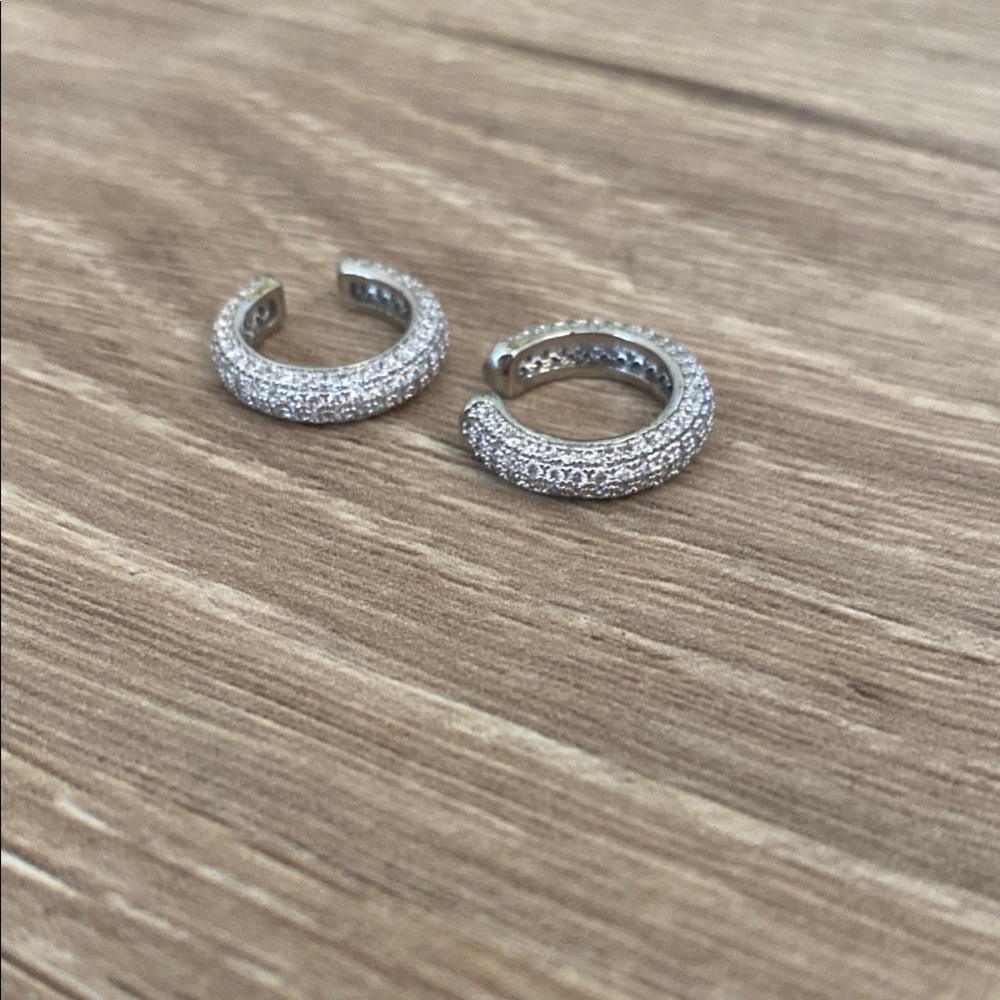 Shashi Jacque Pave Ear Cuff Silver